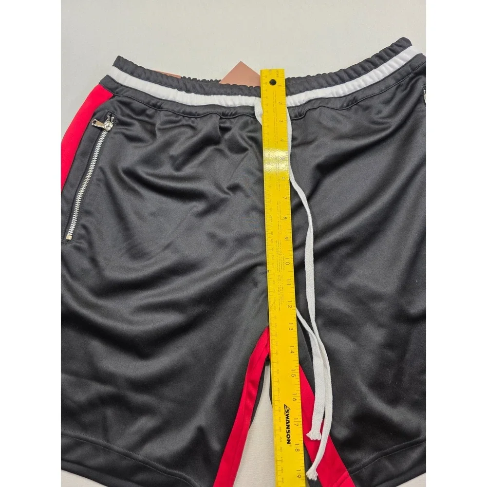 Crysp Denim Black Athletic Shorts Men's Large NWT Zip Pockets‎ Drawstring Street
